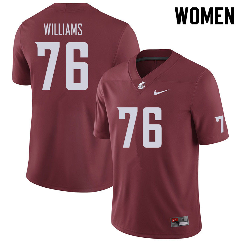 Women #76 Tyler Williams Washington State Cougars Football Jerseys Sale-Crimson
